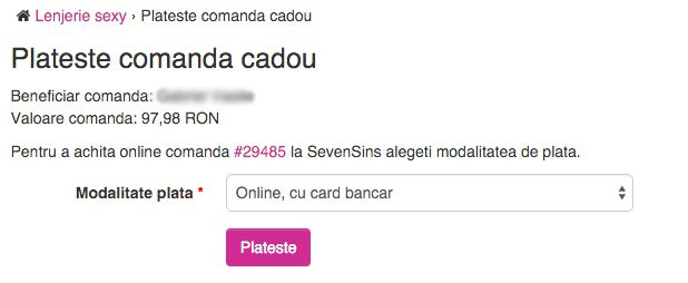 Plata cadou